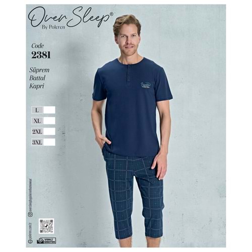 2381 OVER ERKEK SÜPREM BTTL KAPRİ TAKIM(L-XL-XXL-3XL)