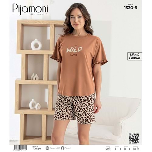 PJAMONİ 1330LİKRALI SÜPREM KISA KOL KOL FIRFIRLI TAKIM