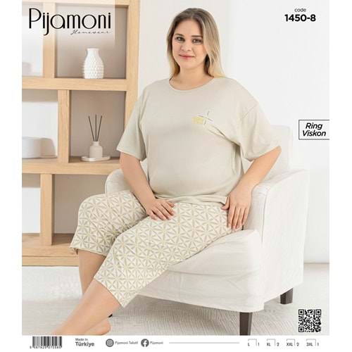 PJAMONİ 1450RINGVİSKON BİSİKLET YAKA KISA KOL KAPRİ TAKIM