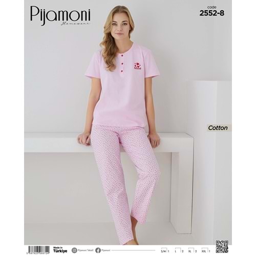 PJAMONİ 2552SÜPREM KISA KOL PATLI ALT UZUN TAKIM