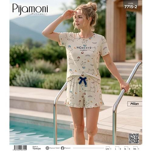 PJAMONİ 7715 BASKILI MİLAN KISA KOL FIRFIRLITAKIM