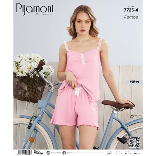 PJAMONİ 7725MİLAN İP ASKILI DANTELLİ ŞORT FIRFIRLI TAKIM