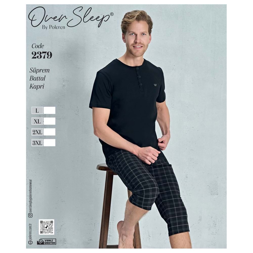 2379 OVER ERKEK SÜPREM BTTL KAPRİ TAKIM(L-XL-XXL-3XL)