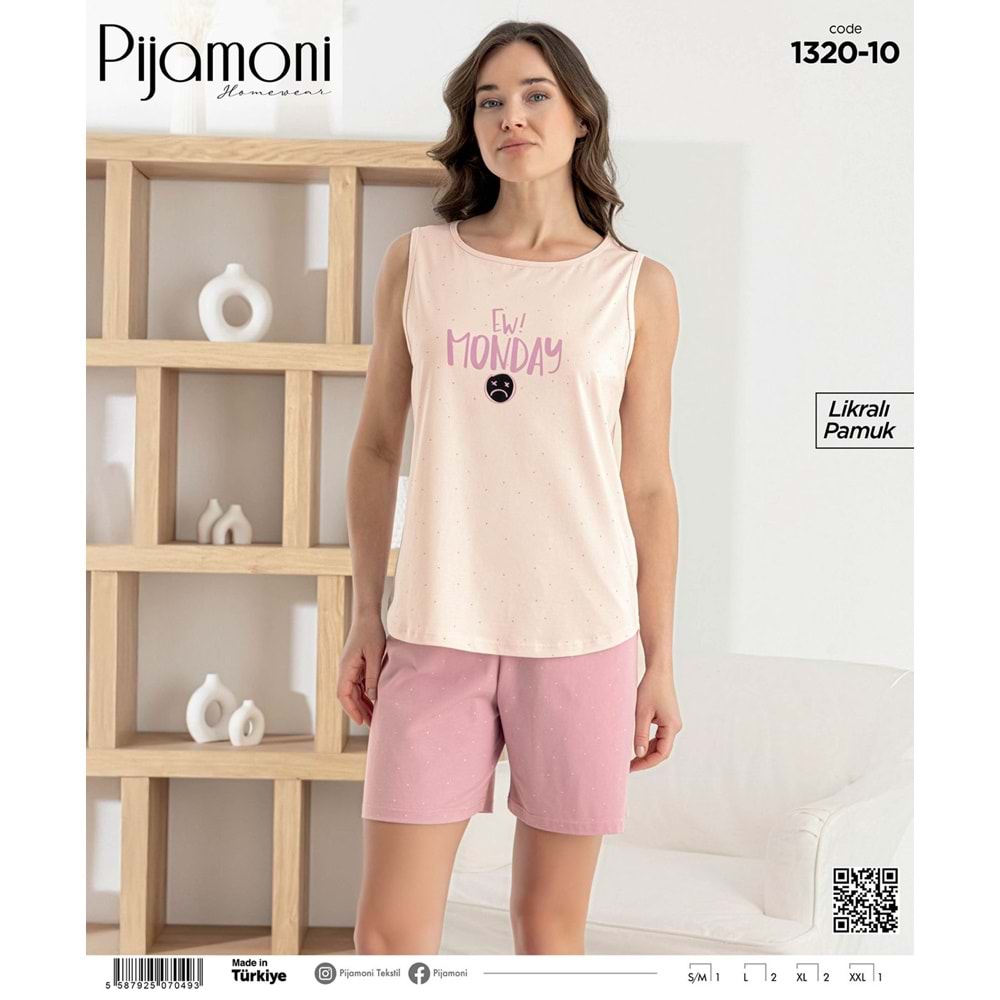 PJAMONİ 1320LİKRALI SÜPREM SIFIR KOL ŞORTLU TAKIM