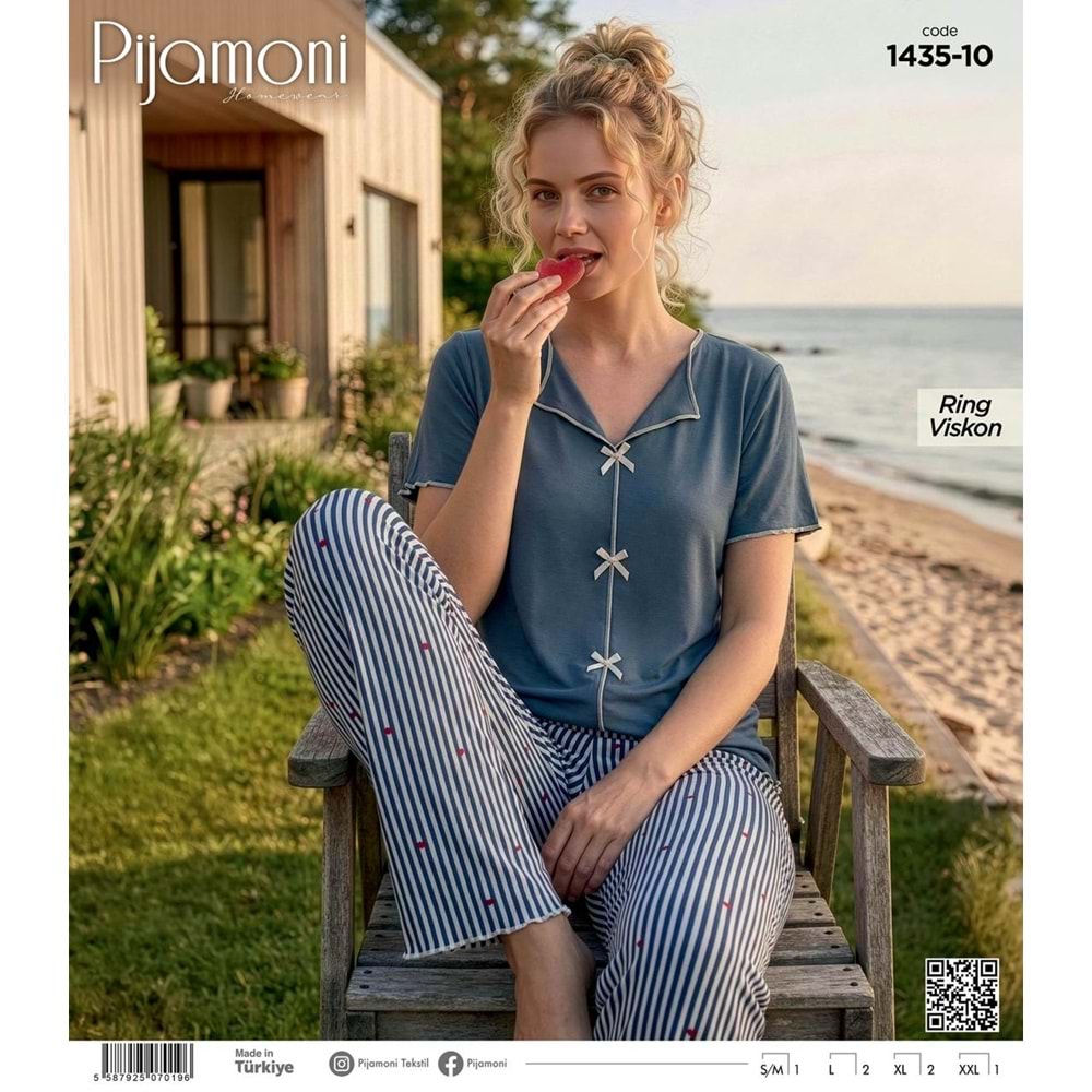 PJAMONİ 1435RINGVİSKON KISA KOL FİYONKLU TAKIM