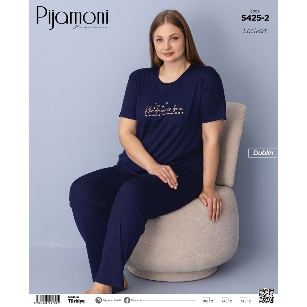 PJAMONİ 5425 DUBLİN RAPORLU BATTAL KISAKOL ENJEKSİYON BASKI 2 Lİ TAKIM
